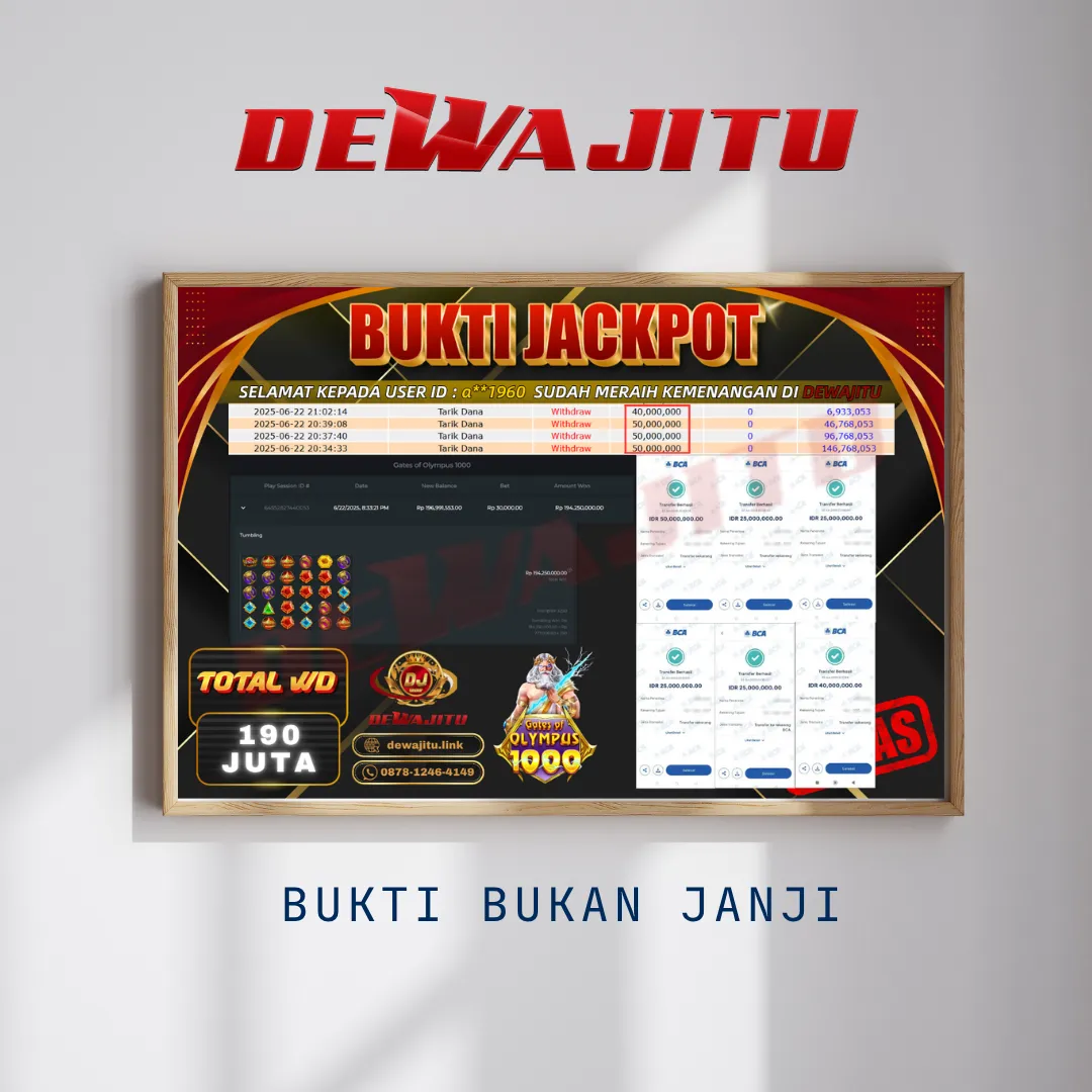 DEWAJITU 🙋 Slot Online Gacor 2025: Info RTP Transparan, Link Alternatif Resmi, Bonus New Member 10%
